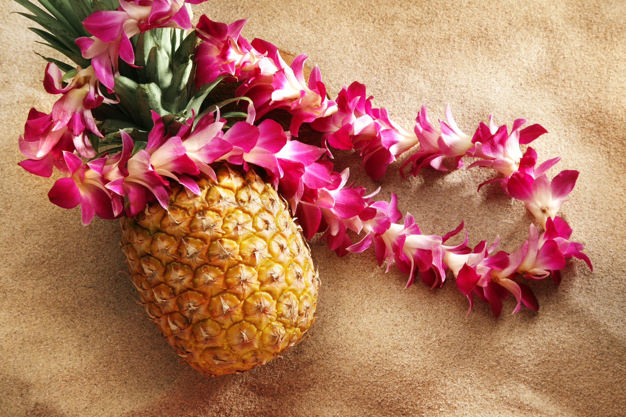 luau lei on pineapple